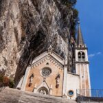 Madonna della Corona, Shrine of the Our Lady of the crown. Built on the mountainside (Baldo mountain) overlooking the Adige Valley, Spiazzi village, verona province, Veneto, Italy, Europe